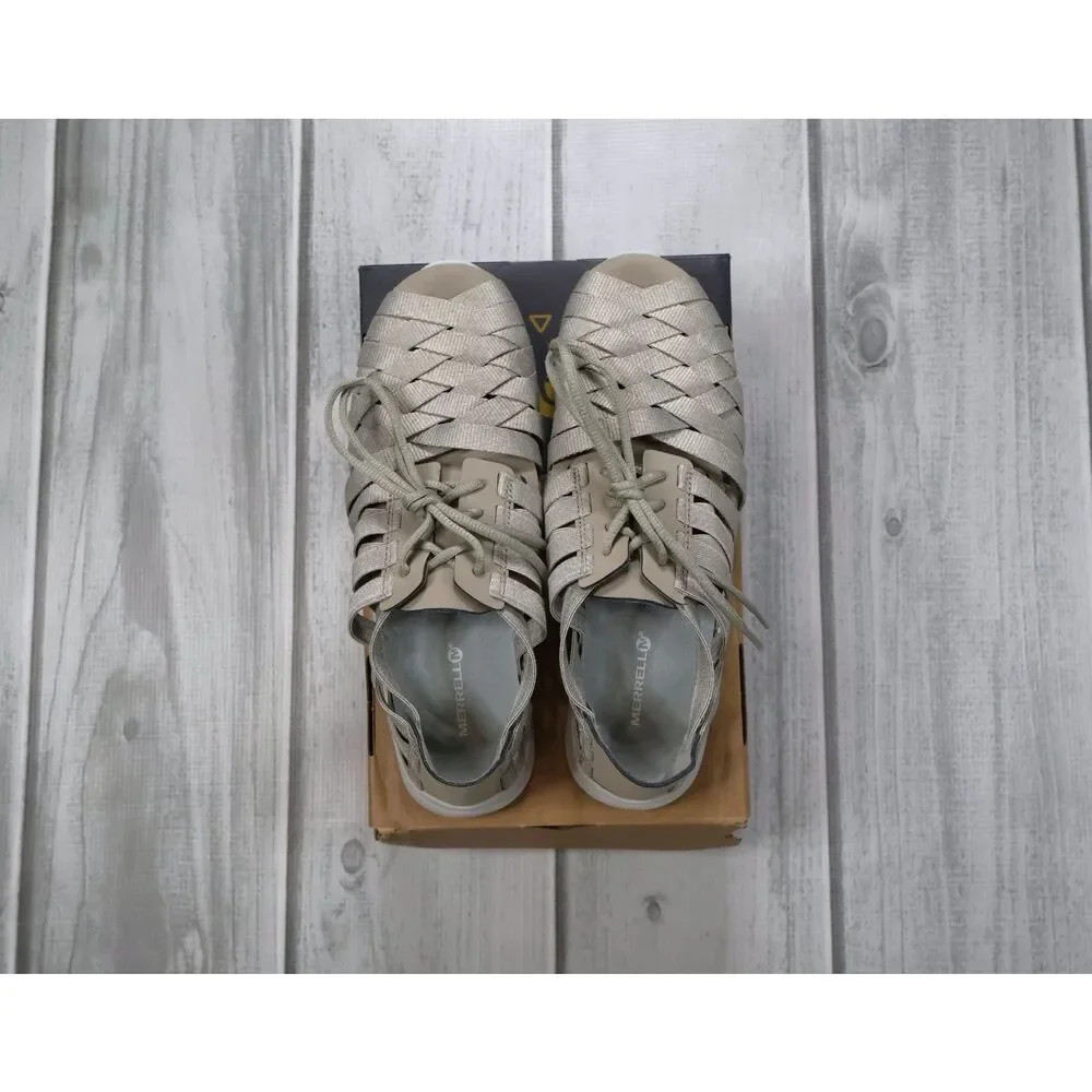 MERRELL Flora Kye Weave Lace Up Sneakers J94846 - Beige - Women's Size 8